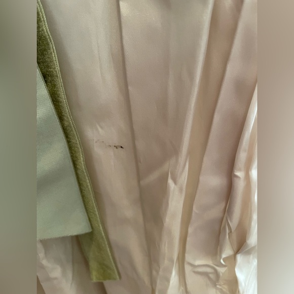 Vintage Harry Keiser cream wedding dress worn velvet chartreuse waist ribbon - Picture 9 of 9